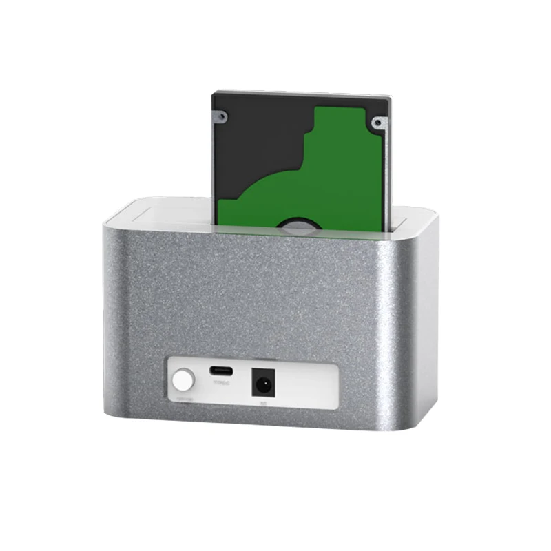 Type C hdd docking station aluminum ssd hdd case enclosure for 2.5'' 3.5'' sata hard disk/solid state disk up to 8TB blueendless