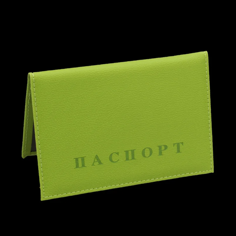 green Твердый русский Держатель для паспорта из искусственной кожи паспорт обложка для паспорта чехол с застежкой-молнией паспорт кошелек(доступно на заказ - Цвет: green