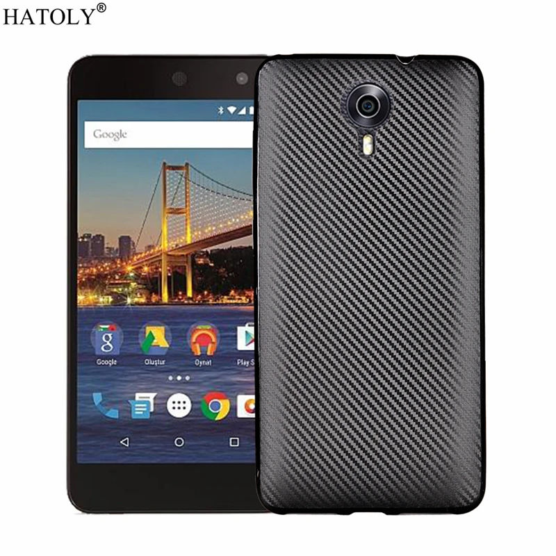 Hatoly для Fundas Google General Mobile 4G чехол ультра-тонкий мягкий ТПУ/углеродное волокно