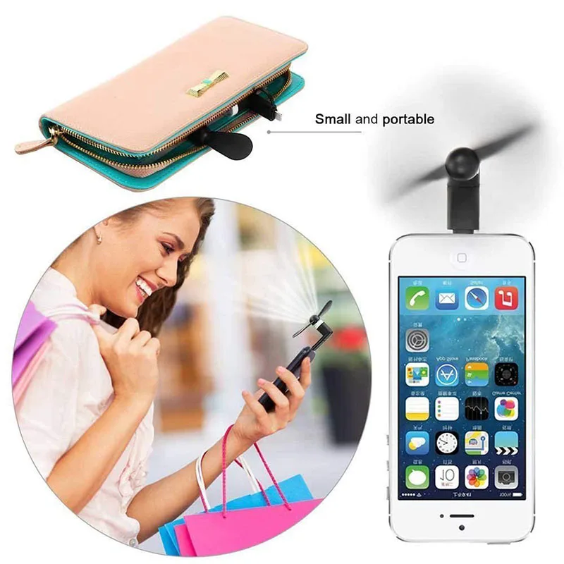 Портативный охладитель мини-usb вентилятор для мобильного телефона iPhone 5 5S 6 / Plus/7/7