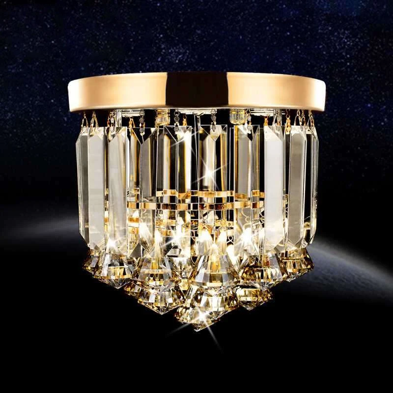 Современные хрустасветодиодный ные потолочные светильники Золотая потолочная