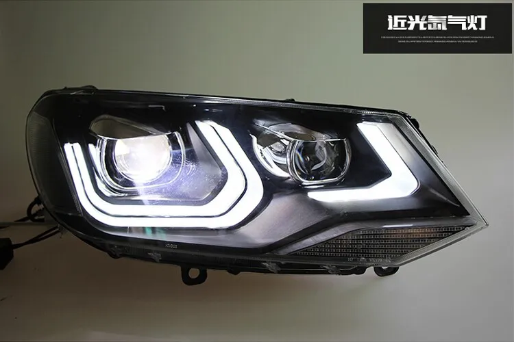 Высококачественный чехол для автомобиля для VW Toureg 11-2013 светодиодный головной светильник s DRL Дневной ходовой светильник Bi-Xenon HID аксессуары