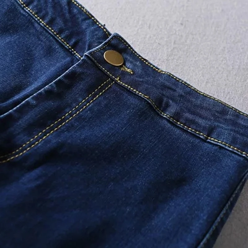 MYDC Высокая талия винтажные Длинные обтягивающие однотонные джинсы для женщин 2018