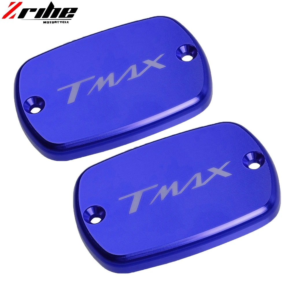 Blue 2piece Новинка, 6 цветов Мотоцикл с ЧПУ Алюминий бачок для тормозной жидкости, топлива бак Кепки Крышка для YAMAHA TMAX 500 530 TMAX530 - Цвет: Blue 2piece