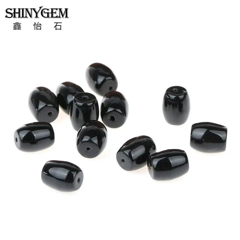 Горячая Распродажа натуральный камень Овальный бисер ограненный черный оникс