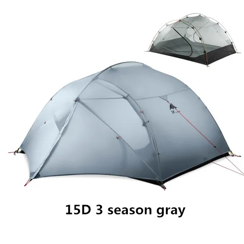 15D 3 season gray 3F UL GEAR 3 человек 4 сезон 15D палатка Открытый Сверхлегкий походный альпинистский охотничий водонепроницаемый палатки наземный лист - Цвет: 15D 3 season gray