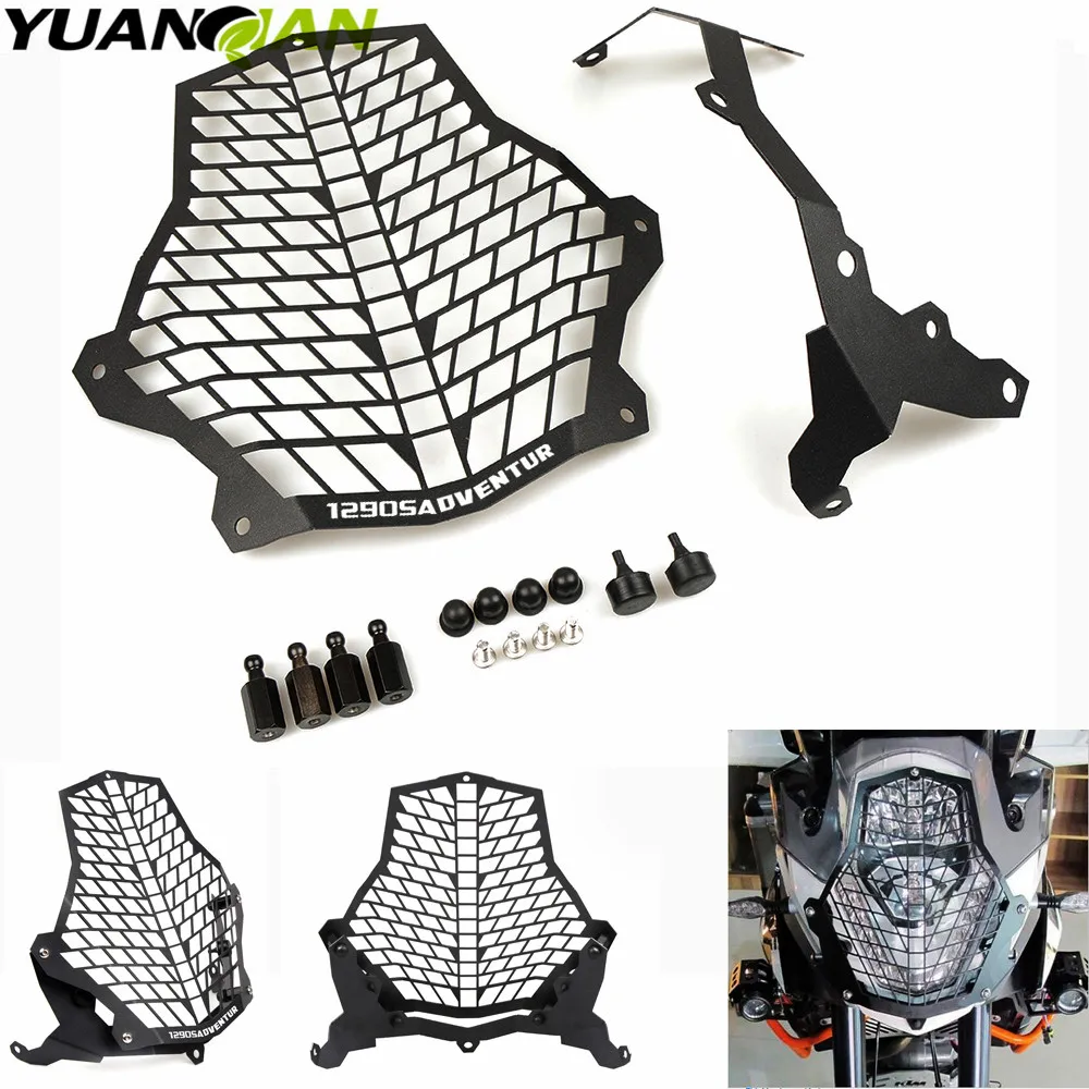 

For 1290 SA Super Adventure Front Lamp Headlight Guard Protector Cover Stainless Steel For 1290 Super Adventure LOGO