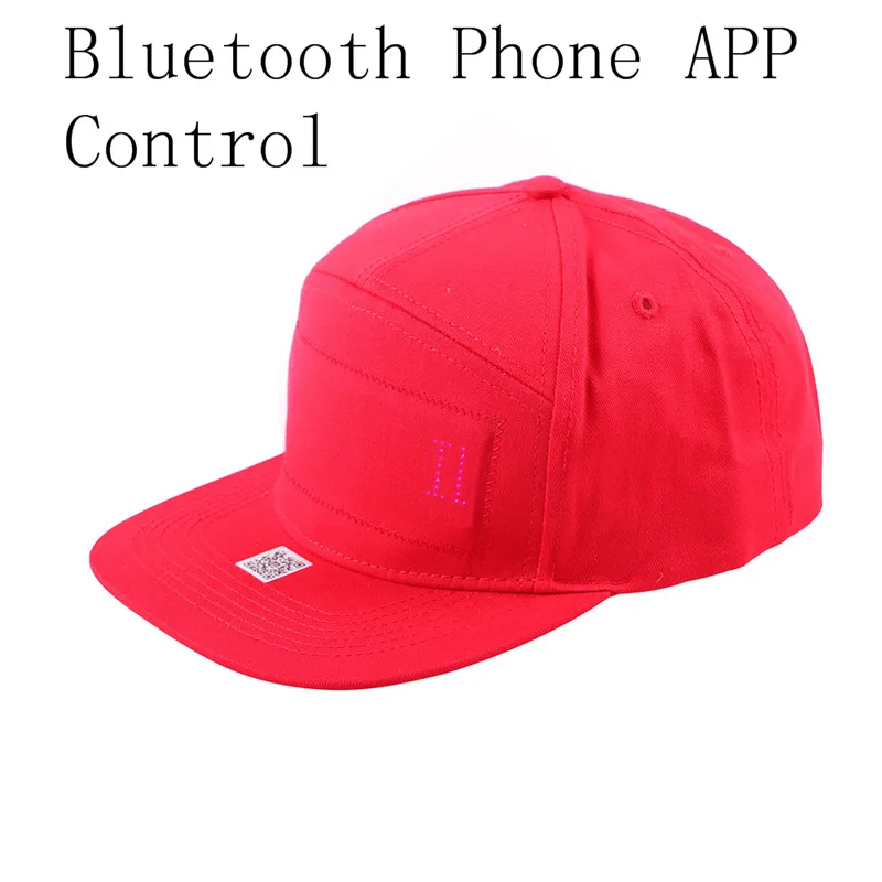 Red APP Светодиодный Панель Bluetooth Бейсболка+ Bluetooth светодиодный солнцезащитных очков череп мобильный телефон app-соединением Беспроводной Динамичный рисунок мигающие очки - Color: Red APP