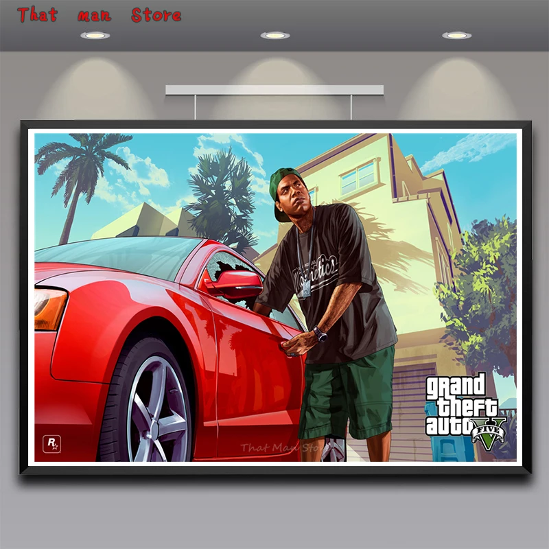 GTA 5 игровой плакат Grand Theft Auto V видео настенные художественные плакаты и печати для гостиной стены без рамы 42*30 см