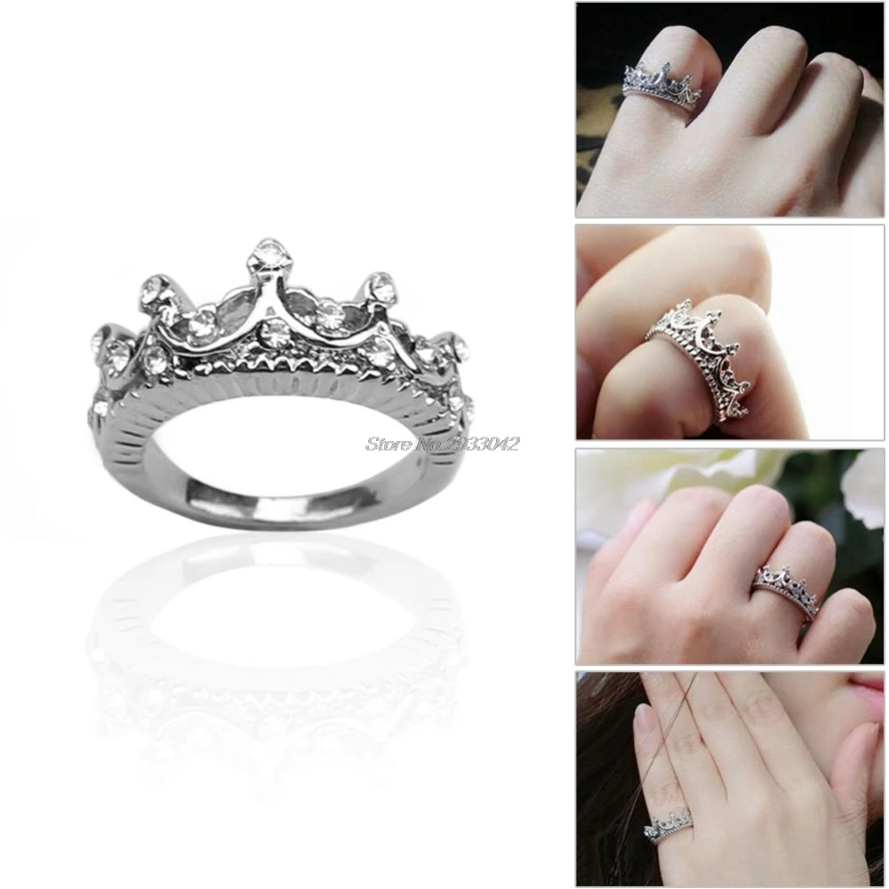 1 шт. классические стразы корона кольцо принцессы обручальное свадебное новинка