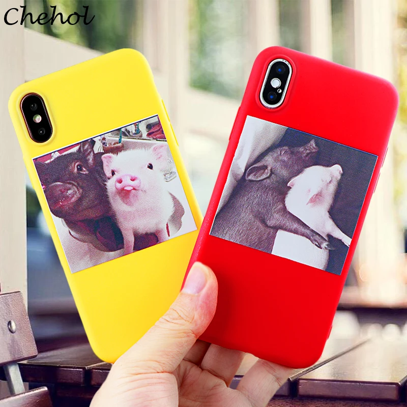 Милые Чехлы для мобильных телефонов с изображением свиньи iPhone 6 S 7 8 Plus X XS MAX XR