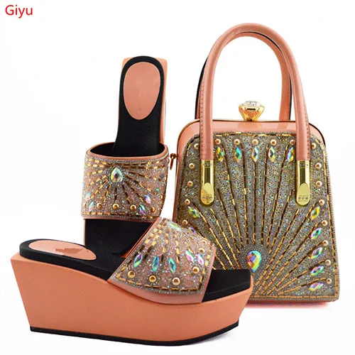 

beautiful wine Shoes with Matching Bag for Women Nigerian Shoe and Bag Set for party African Shoe and Bag Set ! HVC1-8