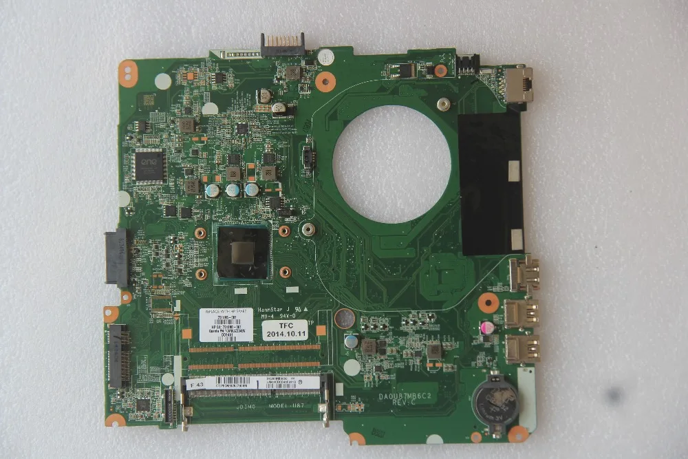 751495-001 для HP 15-F материнская плата ноутбука DA0U87MB6C2 с Pentium N3520 CPU Onboad DDR3 полностью