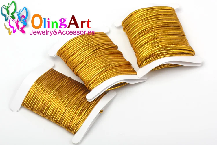 OlingArt 2 м/6 м 1,0 мм/1,5 мм/2,0 мм золото/серебро нить цвет нейлон Эластичный Шнур Веревки линия провода DIY ювелирных изделий браслет