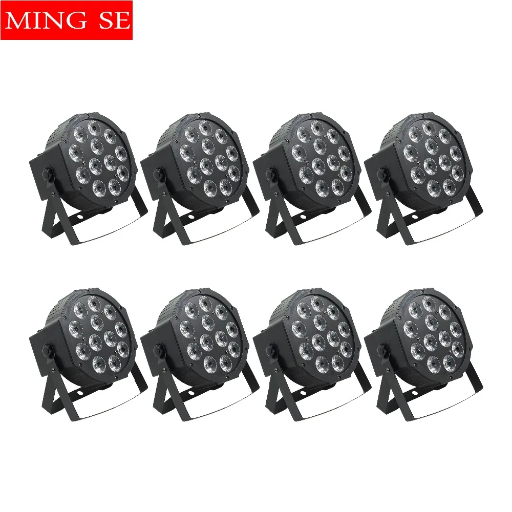 8 шт./лот плоский Par Led 12x12 Вт RGBWA UV 6в1 Led Par Light Can Par 64 Led светодиодный фонтан сцена для свадебной вечеринки свет