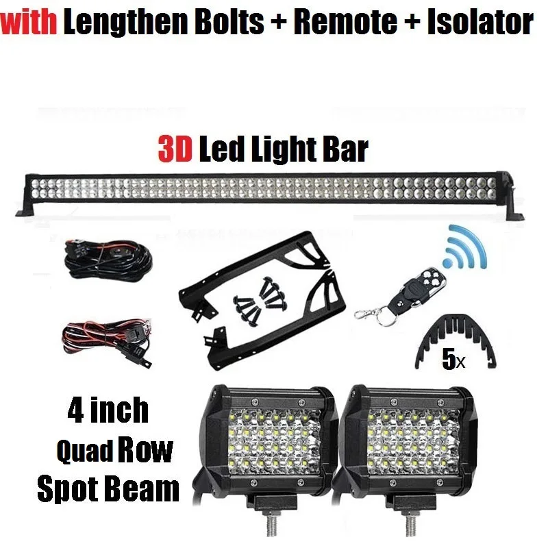 Full kit and B072B4S RACBOX 5" 300 Вт светодиодный свет бар комплект 4" светодиодный свет работы лобового стекла кронштейн с Беспроводной Управление для JEEP Wrangler JK 07-17 - Цвет: Full kit and B072B4S