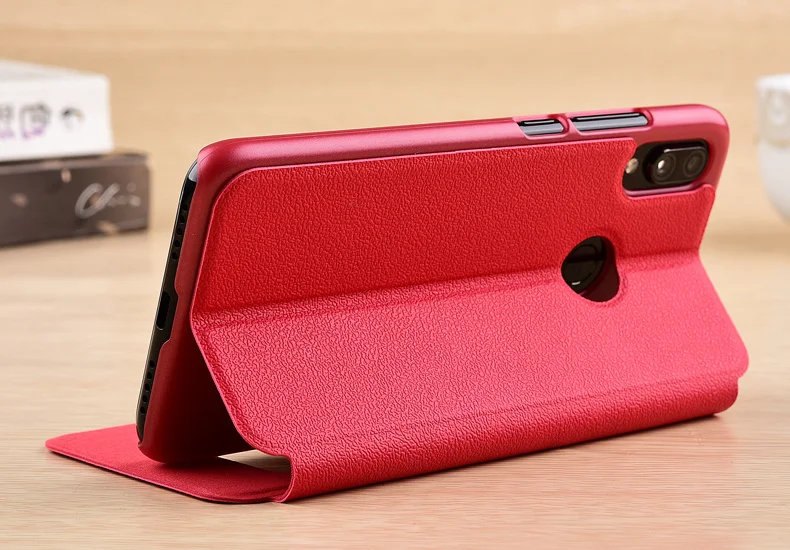 for Xiaomi Redmi Note 7 Case Luxury Window View Flip Stand PU Leather Cover Coque For Redmi Note7 Protector Phone Case#VA