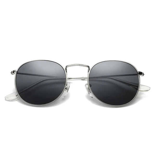 Silver Gray Модные круглые солнцезащитные очки для женщин, фирменный дизайн, роскошные металлические солнцезащитные очки, классические ретро очки для улицы, Oculos De Sol Gafas - Цвет линз: Silver Gray