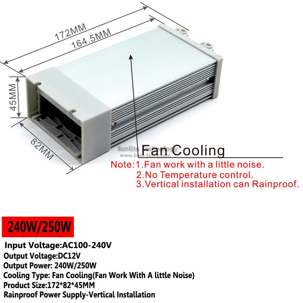Один Выход DC12V машинка для стрижки 48 Вт 60 Вт 72 Вт 100 W 120 W 150 W 180 W 200 W 240 W 250 W 300 W 350 W 360 W 400 W непромокаемые трансформатор освещения для света