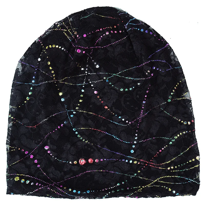 Женская тонкая дышащая Шапка бини в стиле хип хоп с блестками осень весна