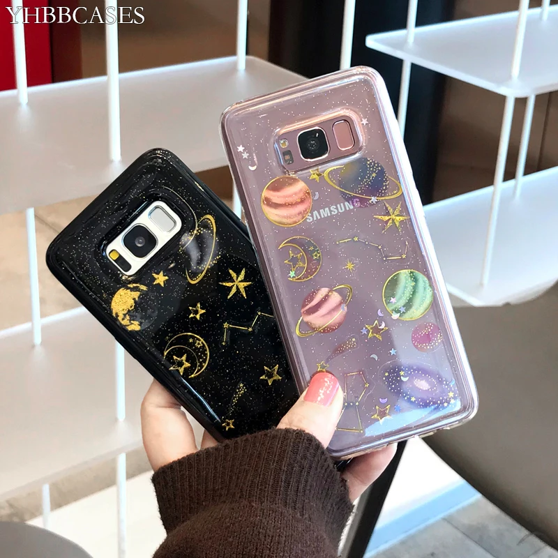 Блестящий Прозрачный чехол для телефона Samsung Galaxy S11 S8 S9 S10 Plus Note 10 8 9 Planet астрономия