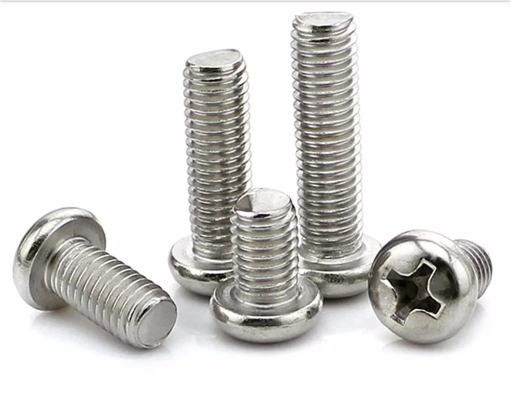 Крестовые встраиваемые винты M4 из нержавеющей стали 100 шт. с круглой