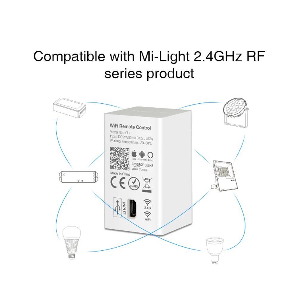 Milight Wi Fi пульт дистанционного YT1 amazon Alexa для 2 4 ГГц RF продукт серии Смартфон App WiFi