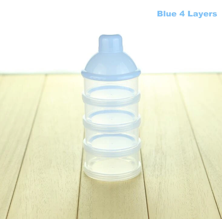 blue 4 layer 3-4-5 слоев младенца формула молока портативный контейнер для хранения кормушка дозатор порошка контейнер для путешествий 1 шт - Цвет: blue 4 layer