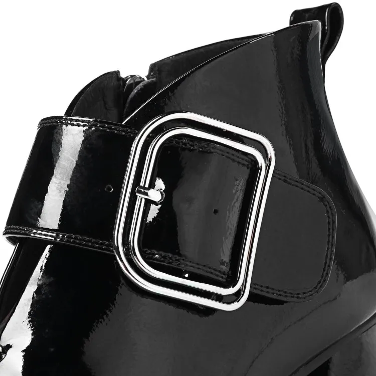 Женские ботильоны из лакированной кожи MLJUESE зимние короткие ботинки серого цвета