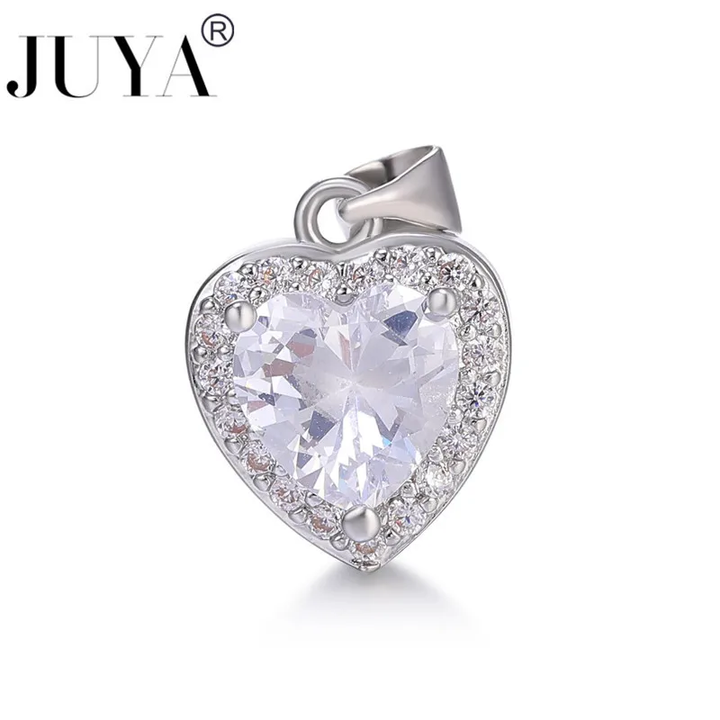 

Hot Trendy Jewelry Bijoux Zircon Hearts Pendant Charms For Necklaces Micro Pave Copper Clasps Jewelry Berloque Diy Accessories