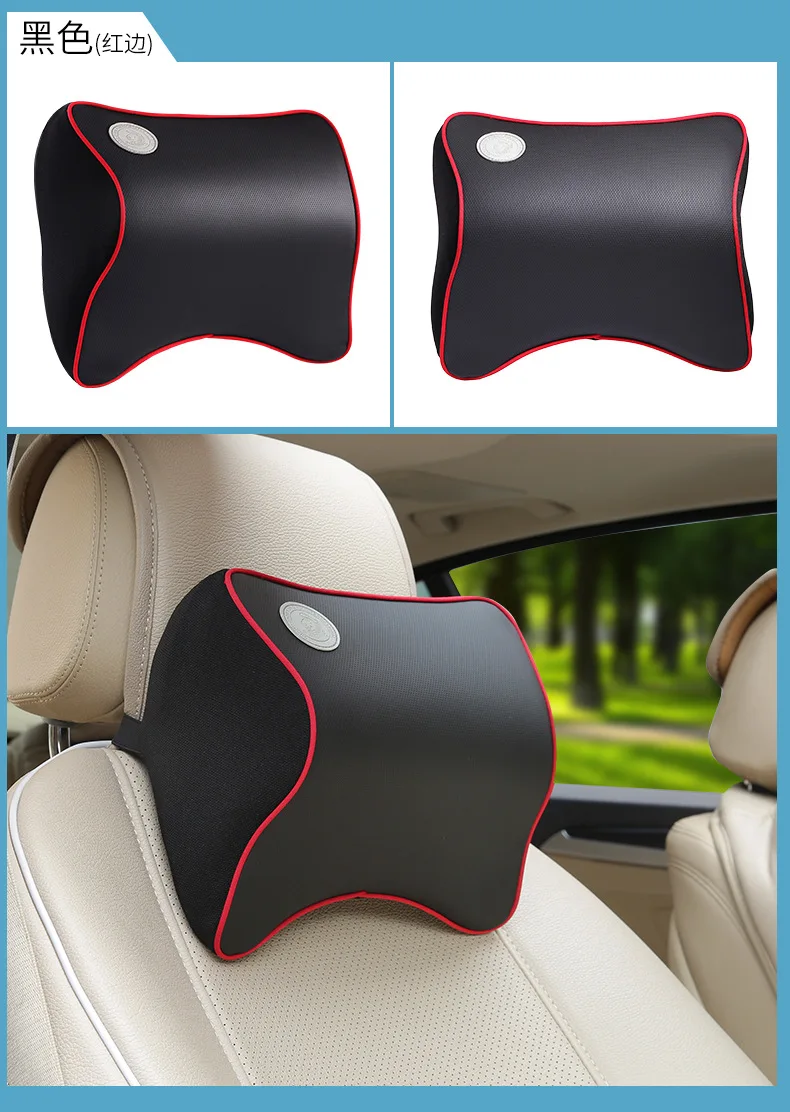 

Headrest Memory Foam Leather Neck Pillows Car Covers Vehicular Plaid Car Seat Cover Auto Neck Free Shipping By Registered Parcel