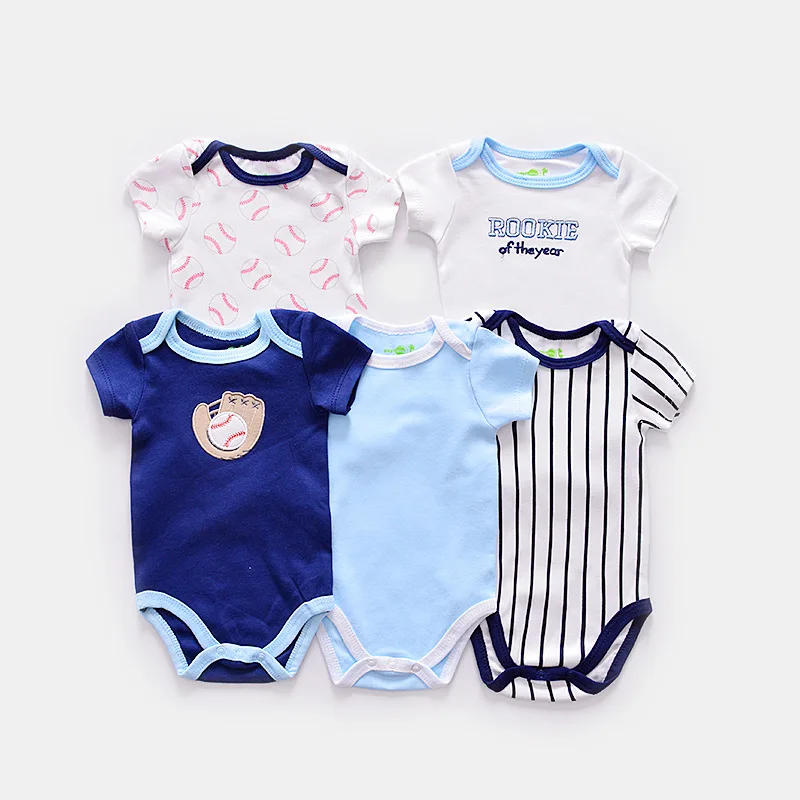 5 шт./лот боди для новорожденных одежда с короткими рукавами малышей комбинезон