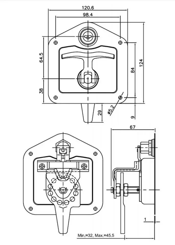 Free shipping 304 Stainless Steel Handle Lock Automobile door lock Locker Engineering Vehicles Panel Latch Car Accessaries | Обустройство