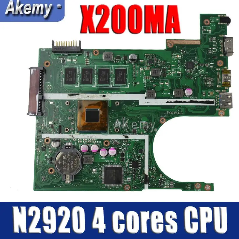 

Материнская плата для ноутбука Amazoon X200MA для For Asus X200MA F200M F200MA тестовая оригинальная материнская плата 2G-RAM N2920 4 ядра CPU