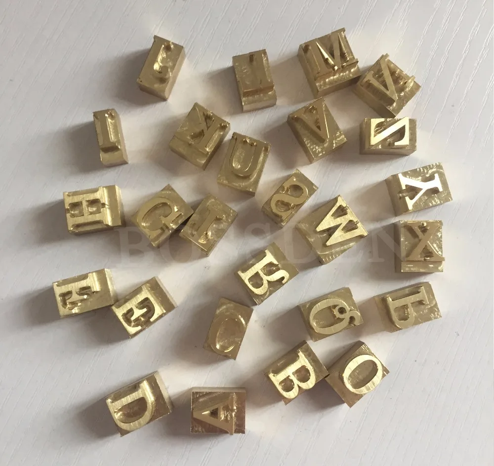 Набор штампов для пайки и прессования букв из меди BOSSDEN Normal Copper Alphabet Letter Stamper Mold Soldering Iron Die Cut Set Leather Paper Bronzing Stamping Mould on.