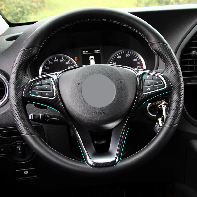 For Mercedes-Benz W205/W204/W212/W213/X253/X156/W117/C117 steering wheel sequins interior modified carbon fiber car stickers | Автомобили