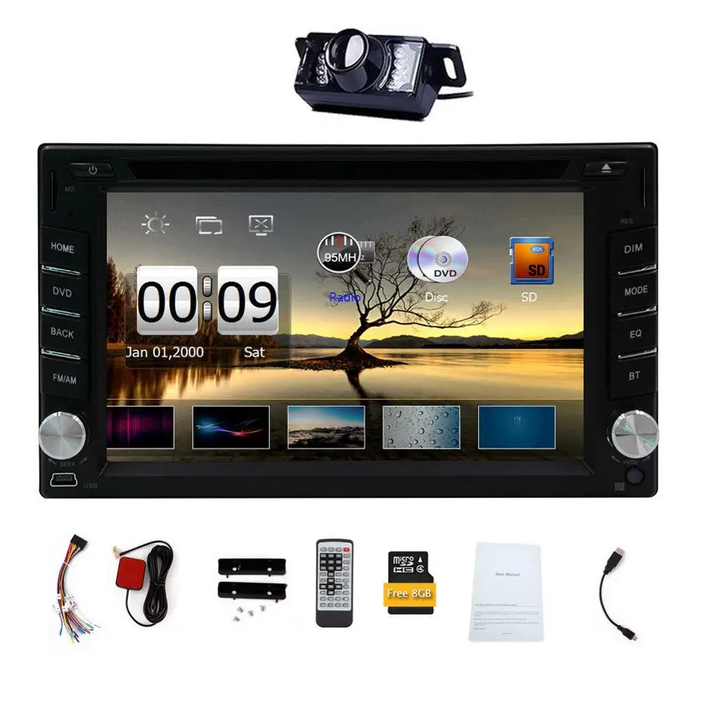 HD 6.2 &quotдвойной 2din Сенсорный экран CD проигрыватели DVD плеер в тире GPS стерео Радио
