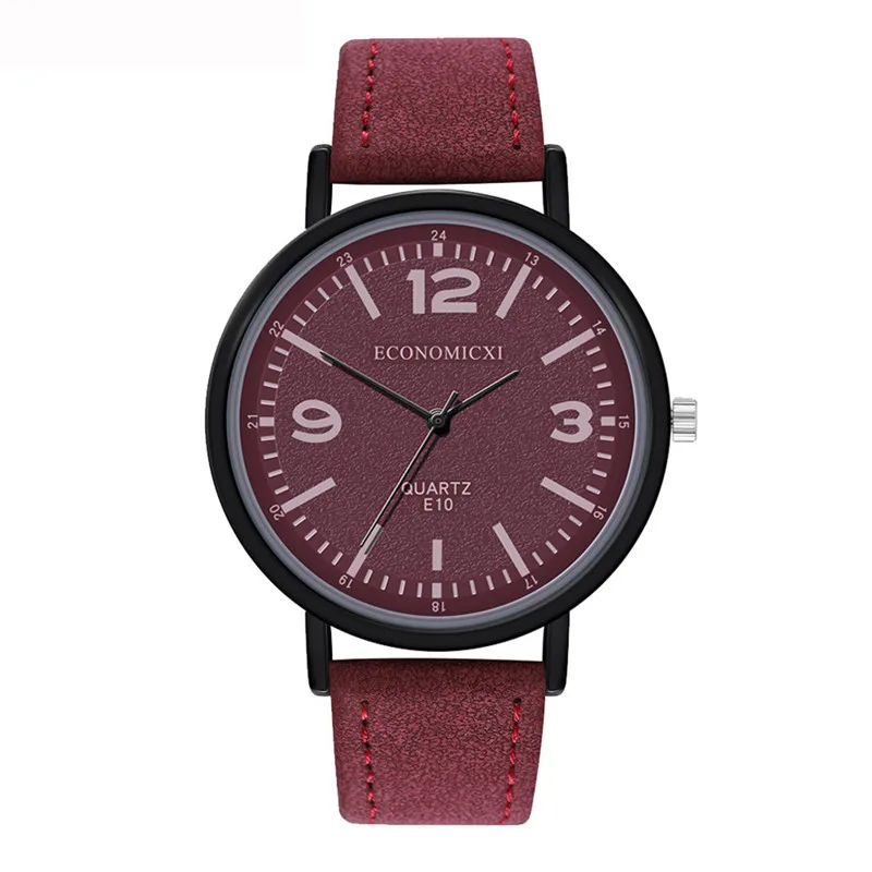 Dark Red Винтажные матовые часы с кожаным ремешком женские повседневные кварцевые наручные часы для девушек Женские Подарочные часы Gmt Orologio Donna Bayan Saat* A - Цвет: Dark Red