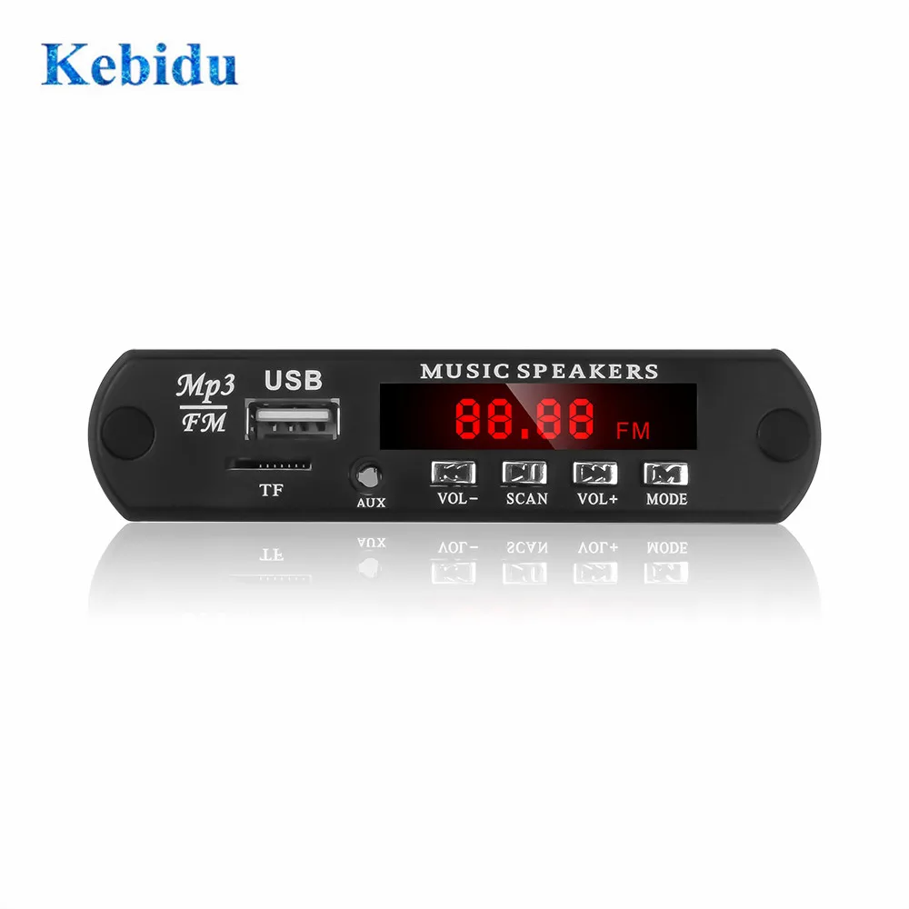 Автомобильный комплект KEBIDU без Bluetooth 5 В 12 MP3 WMA WAV декодер плата mp3 плеер