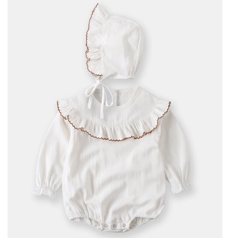 Новинка сезон весна Детские боди в Корейском стиле с воротником виде листьев