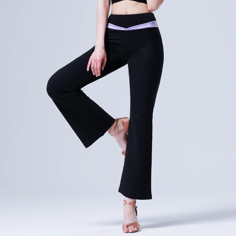 Брюки женские для латиноамериканских танцев свободные штаны тренировок одежда