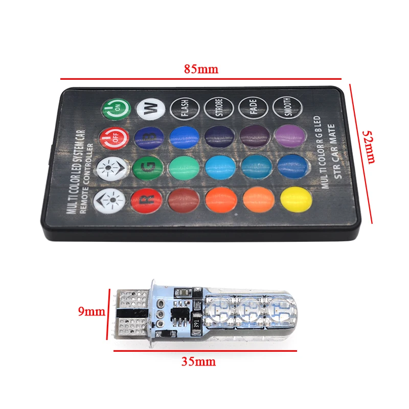 Автомобильные светодиодные лампы SKYJOYCE 2 шт./компл. 12 В T10 W5W 5050 светодиодов 6SMD RGB