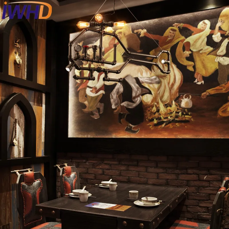 구매 Iwhd 헬리콥터 빈티지 매달려 조명 로프트 산업 레트로 워터 파이프 펜던트 램프 Led 철 레스토랑 바 생활 행글 램프 저렴한 Iwhd 헬리콥터 빈티지 매달려 조명 로프트 산업 레트로 워터 파이프 펜던트 램프 Led 철 레스토랑 바 생활 행글 램프