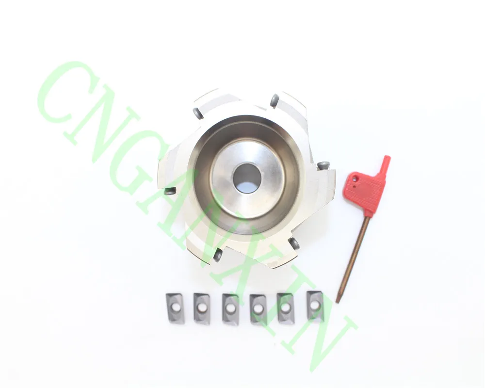 

New 1P BAP400R-80-27-6T 6F lute Milling Cutter +6P APMT1604PDER-M2 LF6018