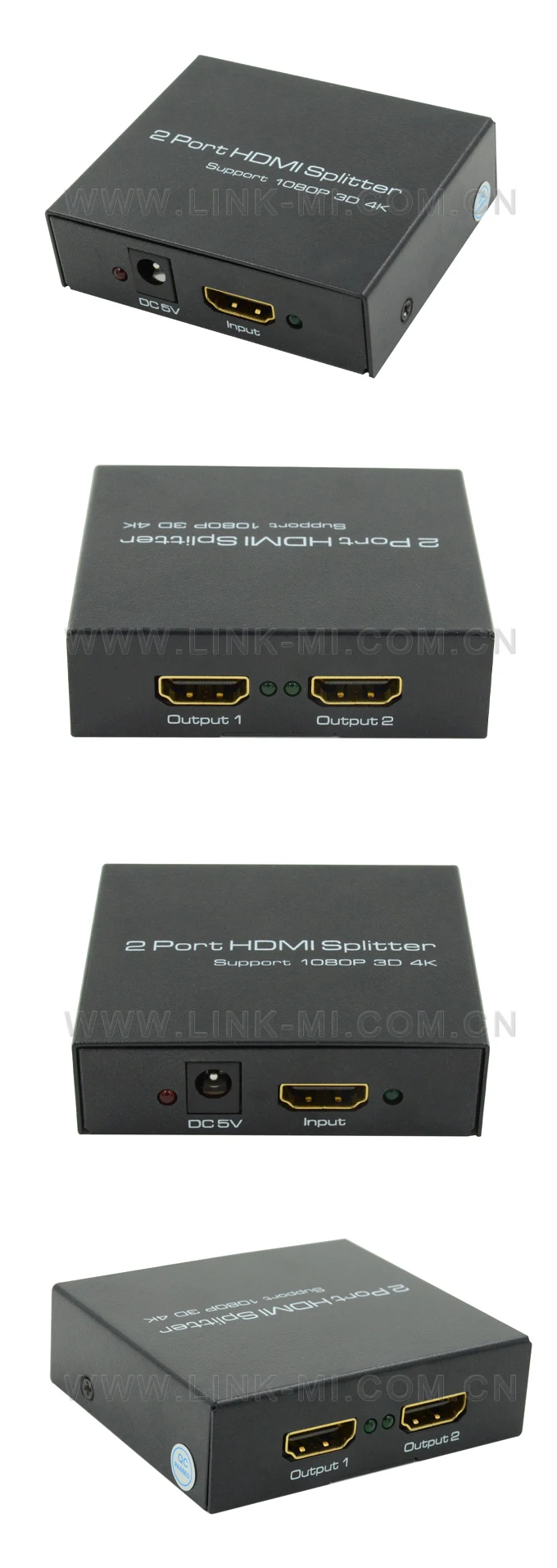 LINK-MI LM-SP142M HD видео 1080 p 3D 4 K x 2 K распределить 2 HDMI Выход 1x2 Разделитель с мультимедийным интерфейсом высокой четкости 2-Порты и разъёмы до 15 метров AWG26 стандарта HDMI
