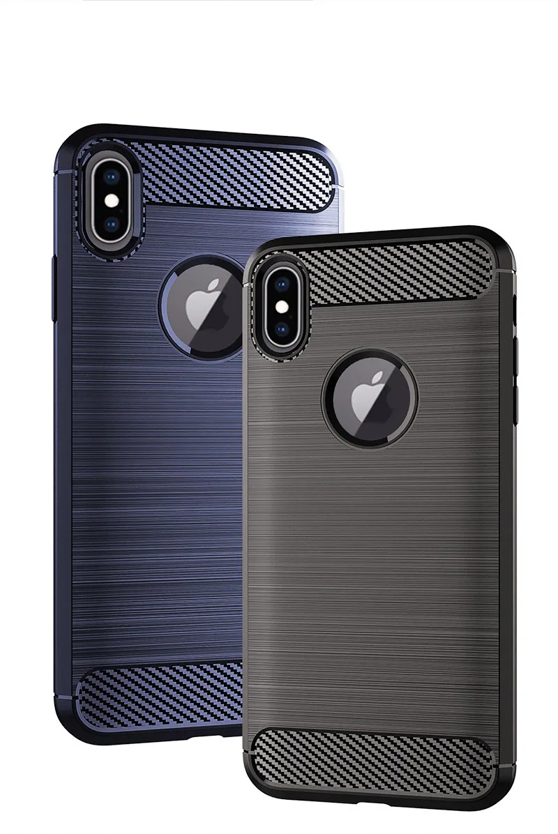 Мобильный телефон чехлы для iphone X защитный чехол XS матовый углеродного волокна