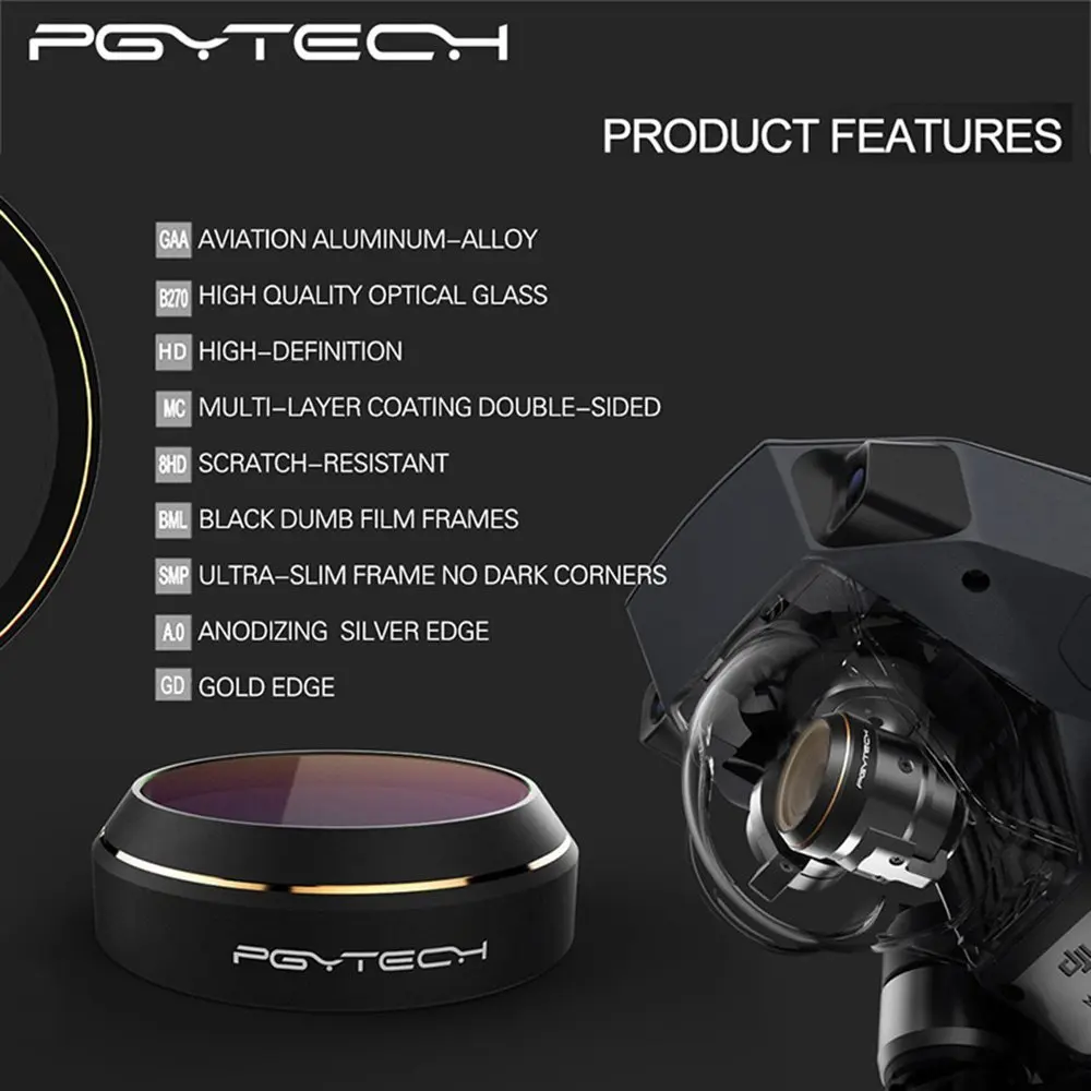 Pgytech Объективы для фотоаппаратов HD фильтр Наборы ухода за кожей MCUV