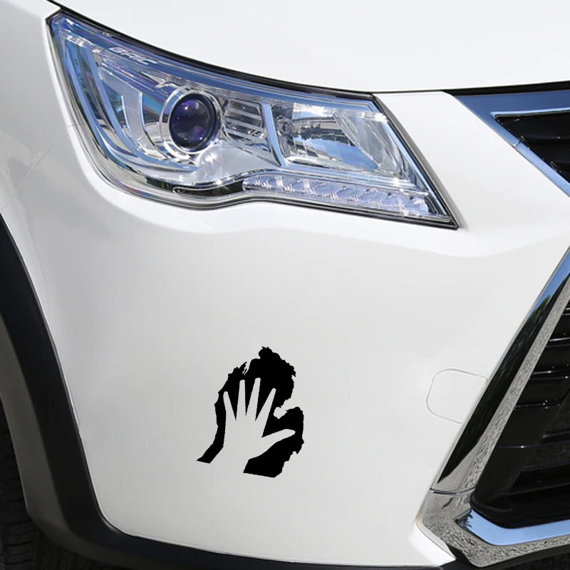 

YJZT 12.6*15.9CM Hands Car Sticker Vinyl Motorcycle Decoration Accessories Black/Silver Graphic C12-0118