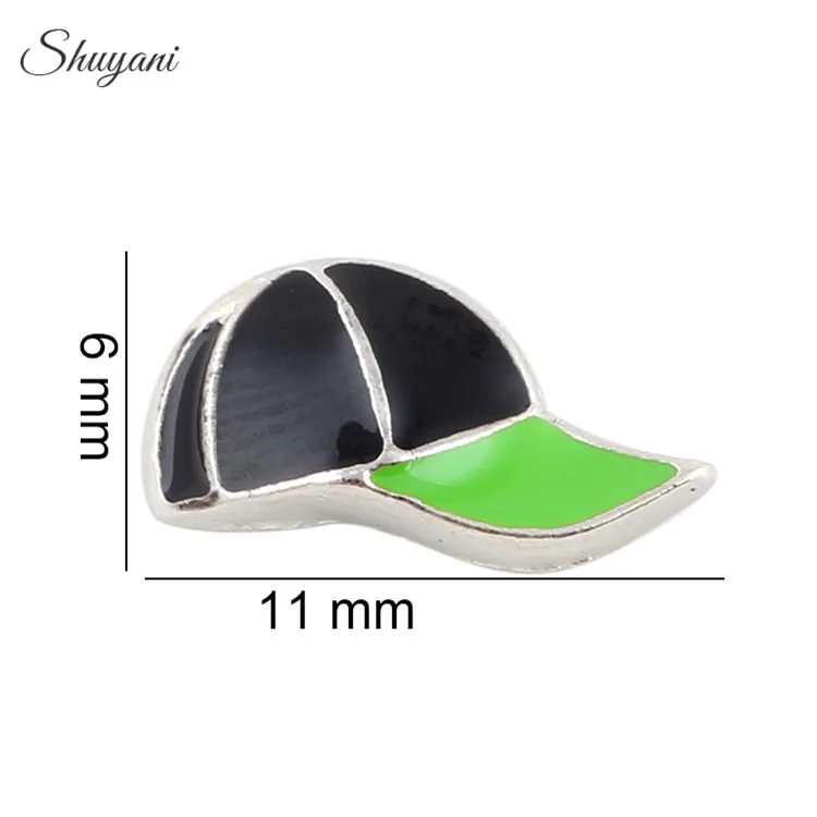 F224 Модные 20 шт./лот эмаль бейсболка амулеты сплав шляпа плавающий медальон для