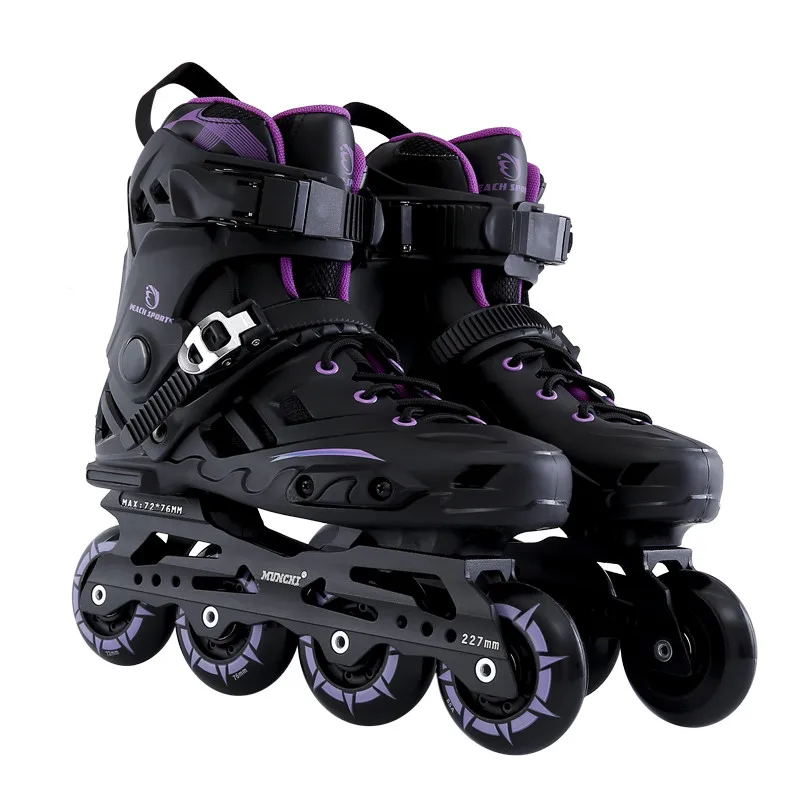 Men Women's Inline Skates Freestyle Roller Skates Skating Shoes Patines Adults Inline Skate Sneakers - Цвет: Фиолетовый